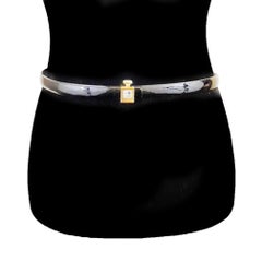 CHANEL B12 A Slim Black Belt Perfume No.5 Bottle Buckle 75 / 30