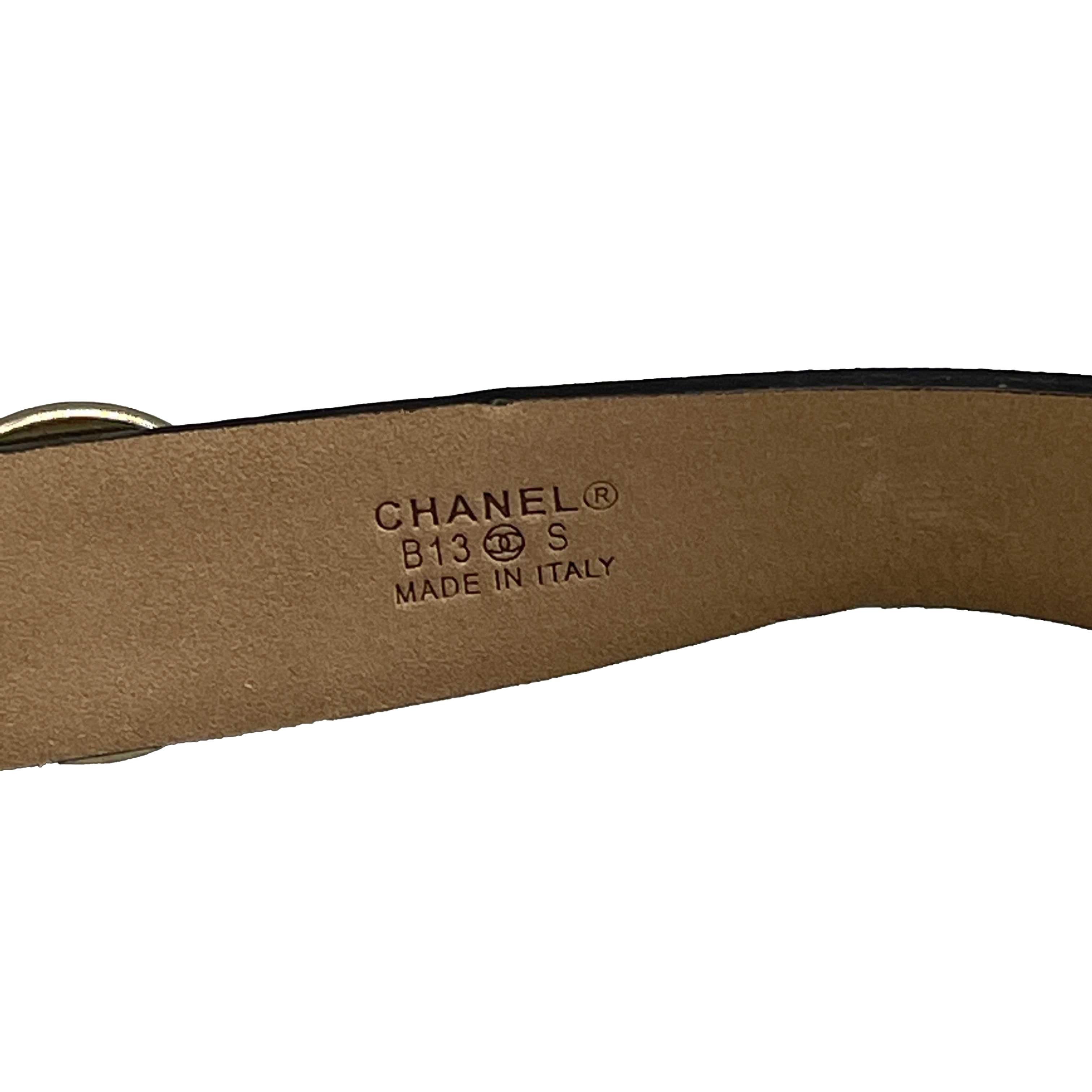 CHANEL - B13 S Studded Faux CC Pearl Leather - 80/32 Belt 1