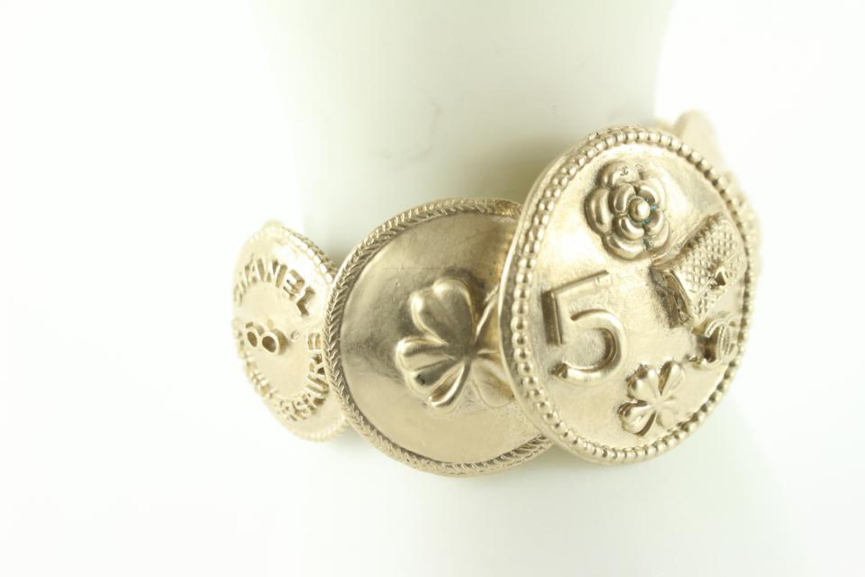 Chanel B14P Icon Coin Bangle Bracelet Cuff 88ck89s 1