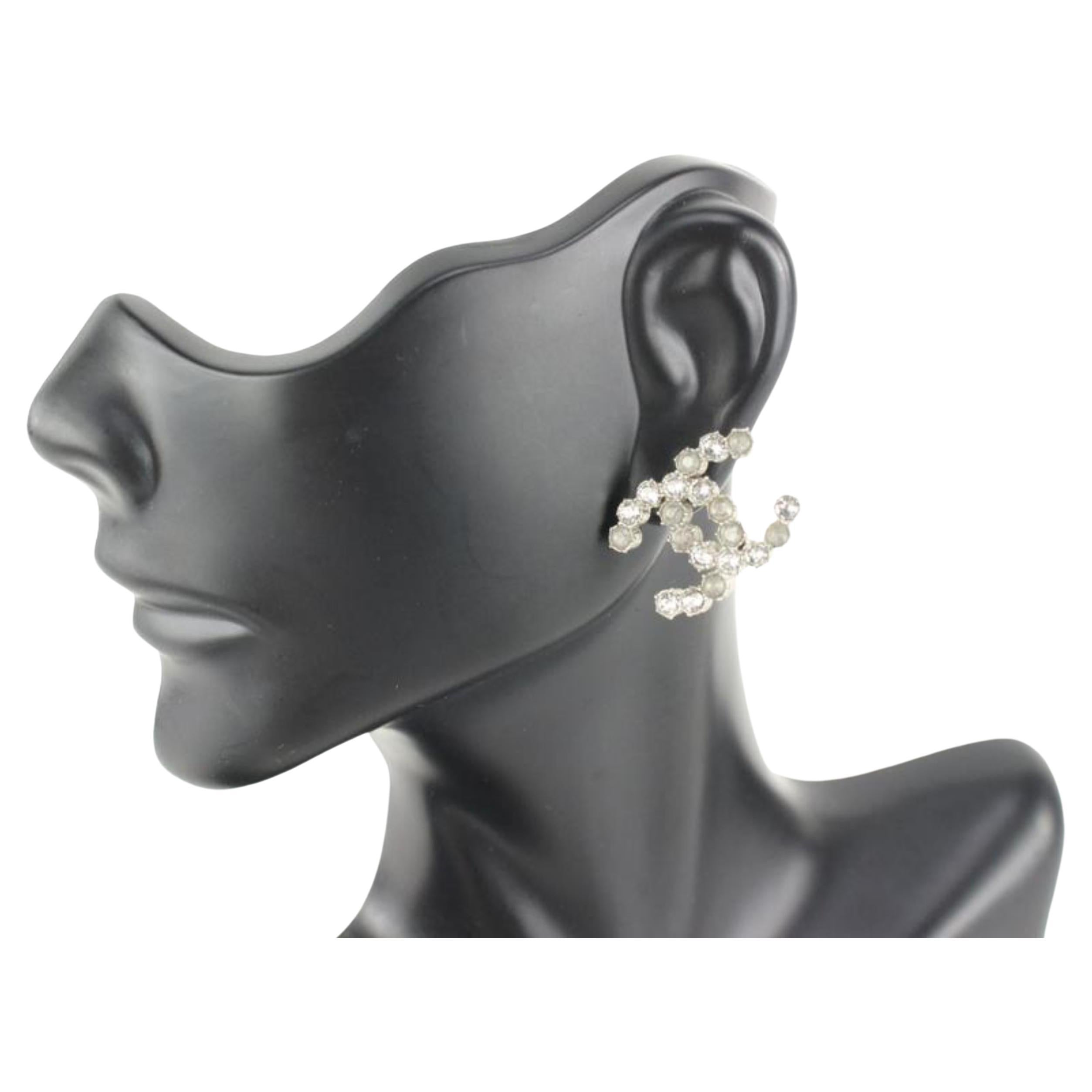 Chanel B15a Crystal CC Pierce Single Earring 29ck62s