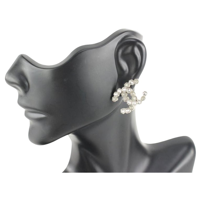 Chanel B15a Crystal CC Pierce Single Earring 29ck62s at 1stDibs