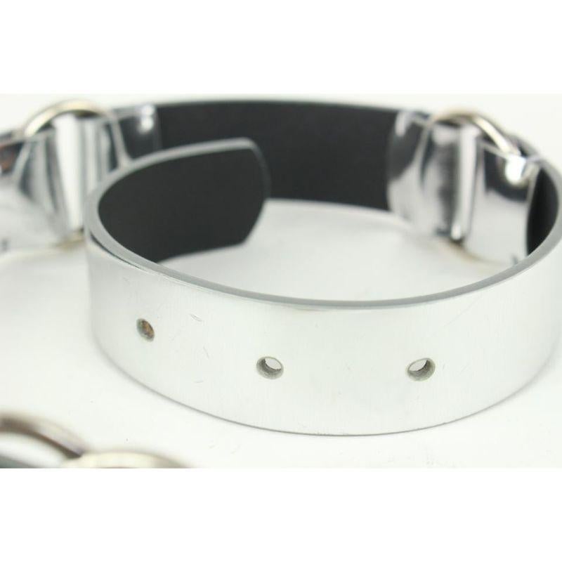Chanel B16S 70/28 Silver Leather CC Logo Belt 106c25 For Sale 4