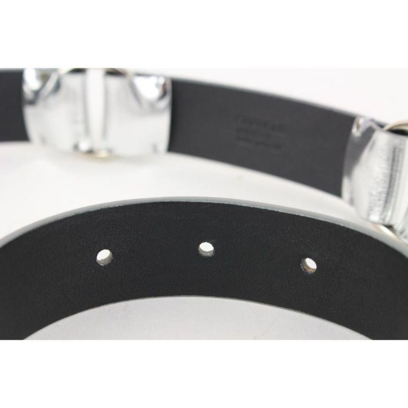 Chanel B16S 70/28 Silver Leather CC Logo Belt 106c25 For Sale 6