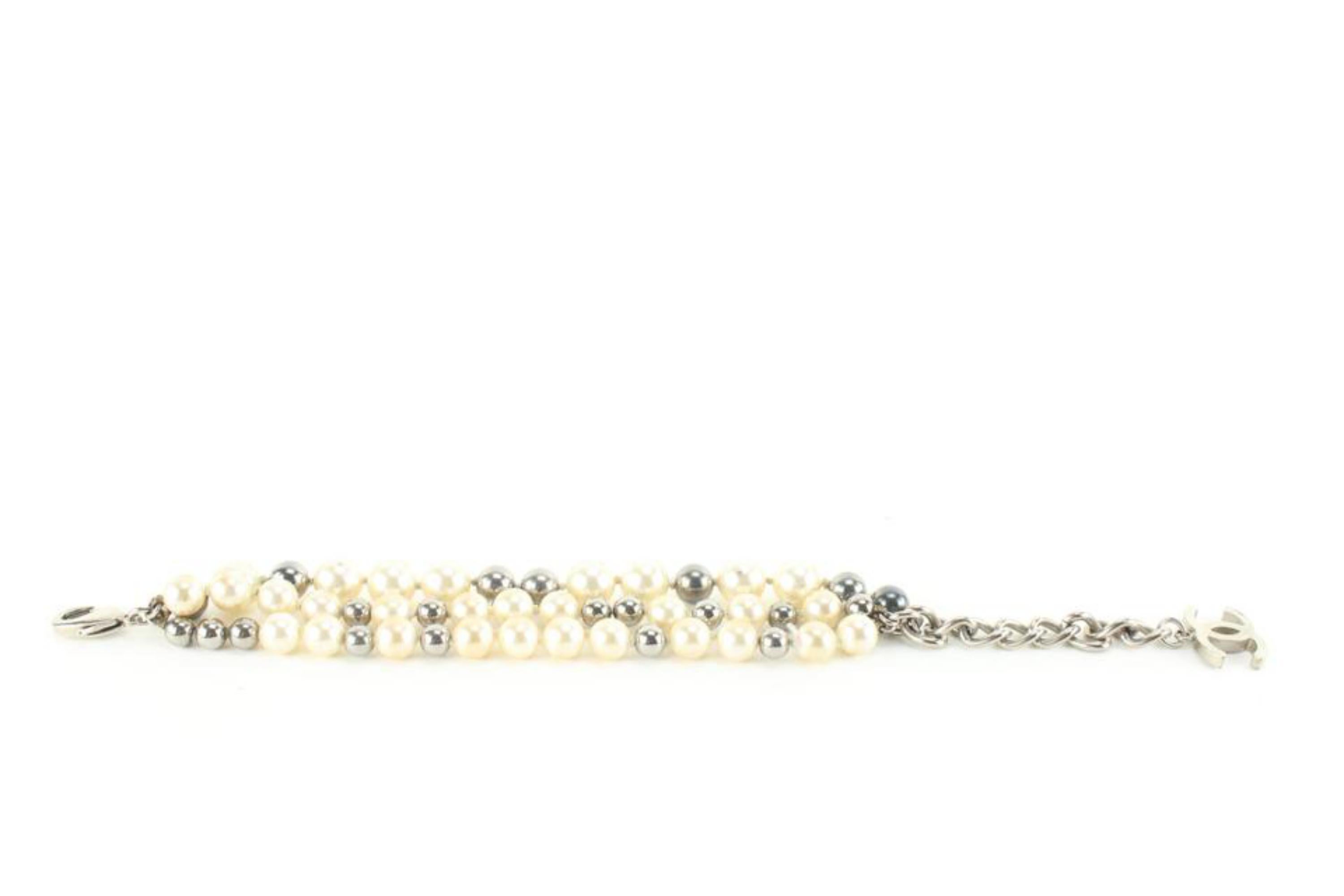 Chanel B16S Three Strand Pearl CC Bracelet 67ck825s 6