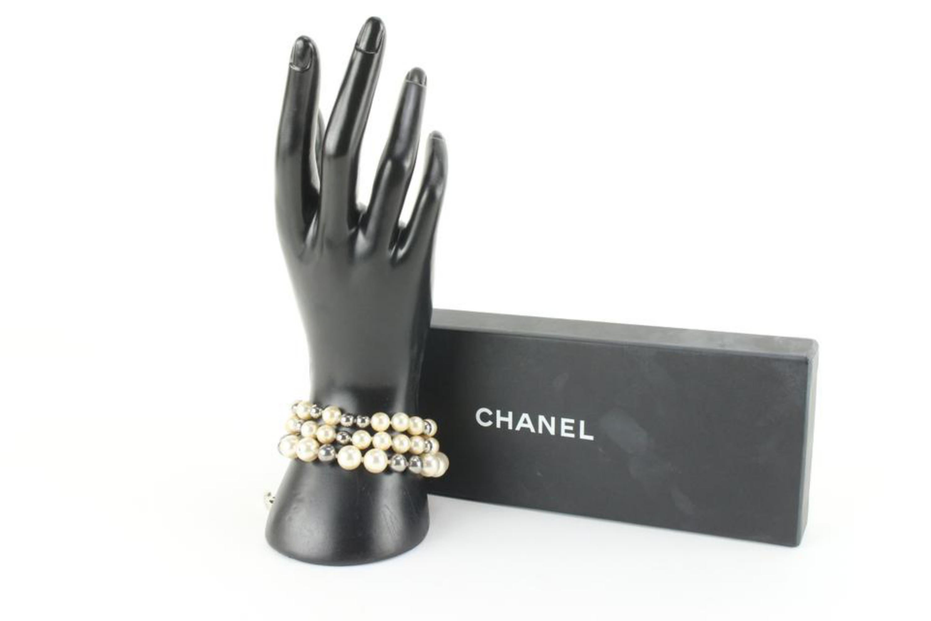 Chanel B16S Three Strand Pearl CC Bracelet 67ck825s 7