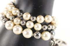 Chanel B16S Three Strand Pearl CC Bracelet 67ck825s