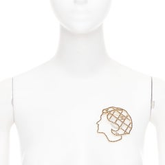 CHANEL B17A Paris-Cosmopolite Coco Mademoiselle Silhouette gold pin brooch