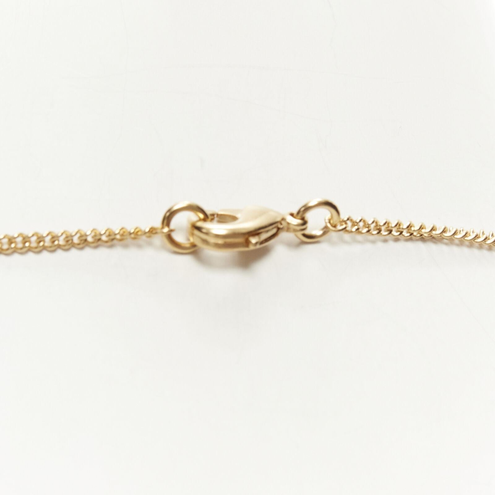 CHANEL B18A CC logo gold tone textured anchor nautical pendant necklace 2