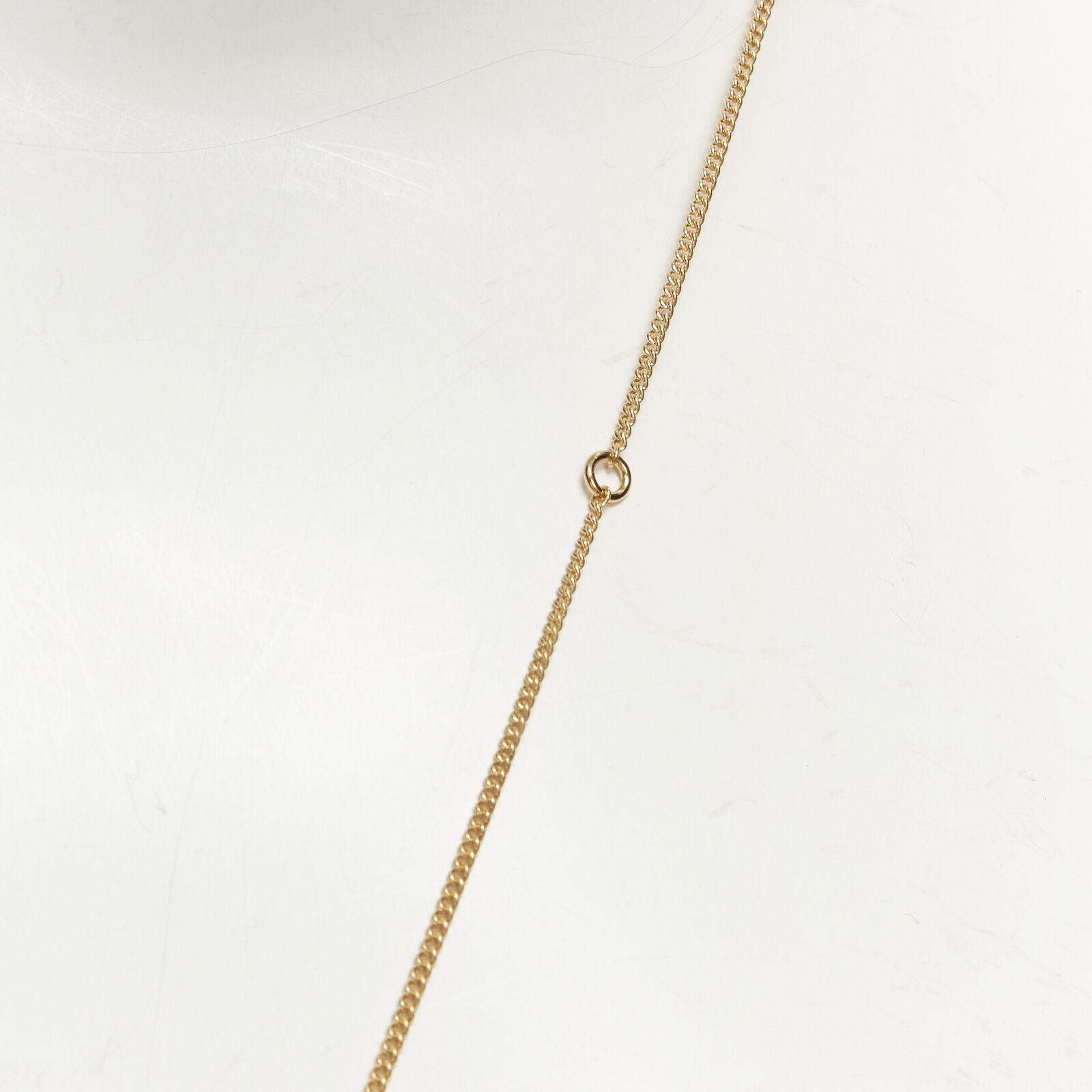 CHANEL B18A CC logo gold tone textured anchor nautical pendant necklace 3