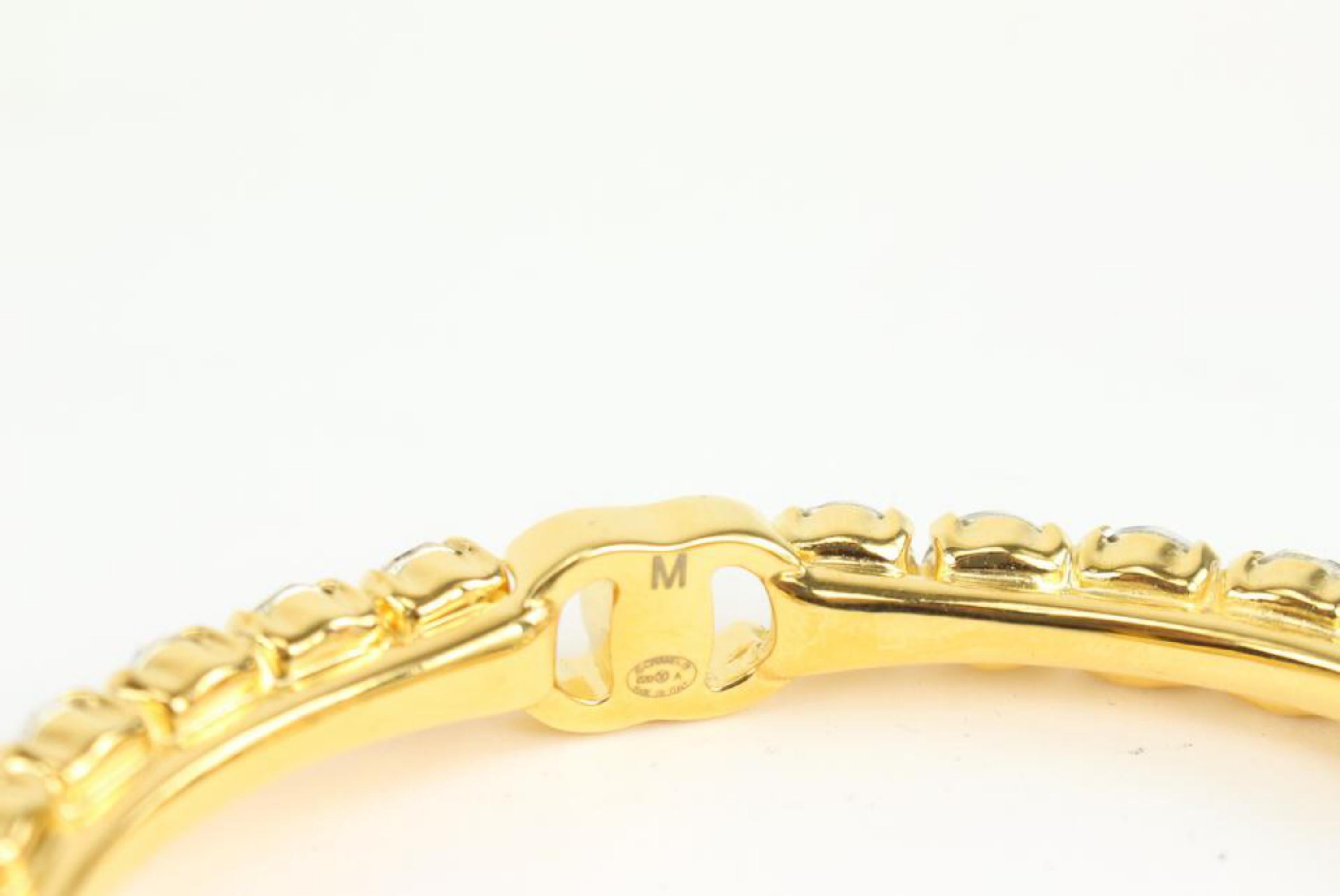 Chanel B20A Gold Crystal More is More CC Turnlock Bangle Bracelet Cuff 1118c6 3