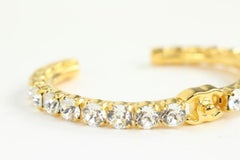 Chanel B20A Gold Crystal More is More CC Turnlock Bangle Bracelet Cuff 1118c6