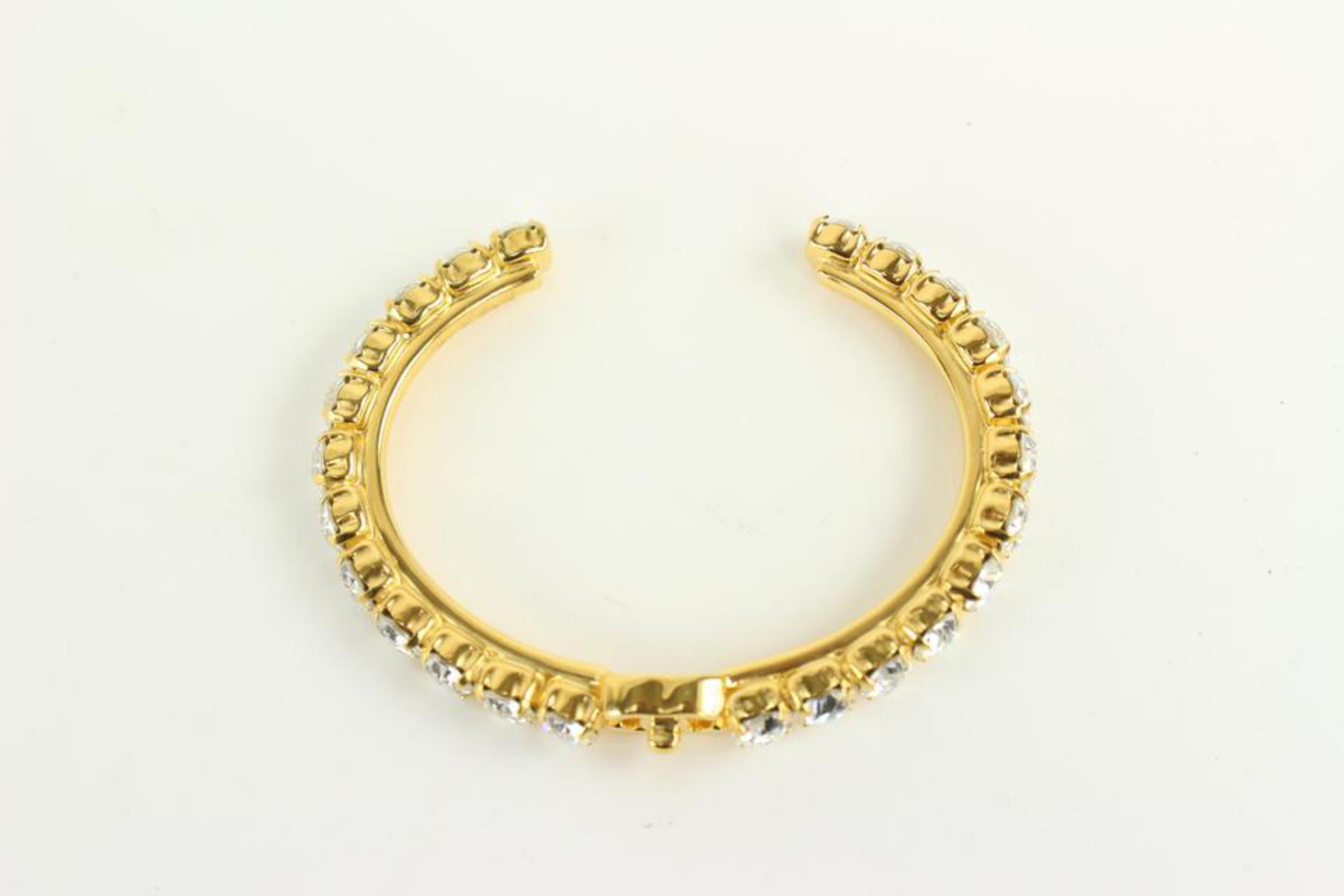 Chanel B20A Gold Crystal More is More CC Turnlock Bangle Bracelet Cuff 1118c6 2