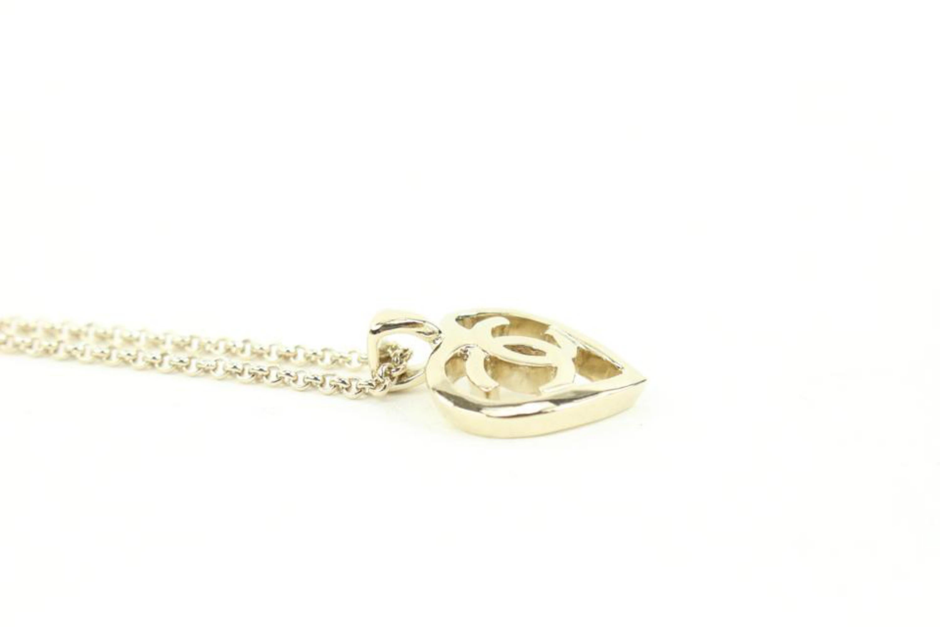 Chanel B22P Gold Heart CC Logo Chain Necklace 76c24s 4
