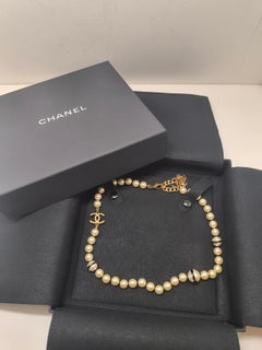 Chanel B24 Collection Pearl and Enamel Black White CC Choker Necklace
