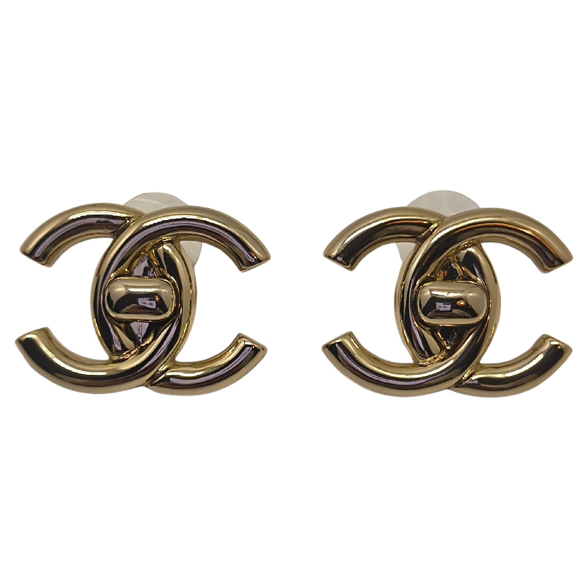 Orecchini Chanel B25 Collection CC Logo Orecchini Turnalock Jumbo Large