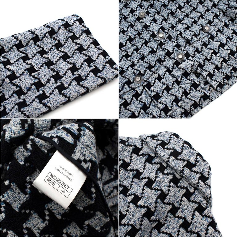 Sold' CHANEL Navy Blue Black Houndstooth Tweed CC Leather Cap Toe Bal –  Encore Resale.com