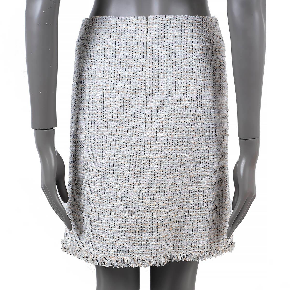 Women's CHANEL baby blue cotton 2004 04P TWEED Skirt 38 S For Sale