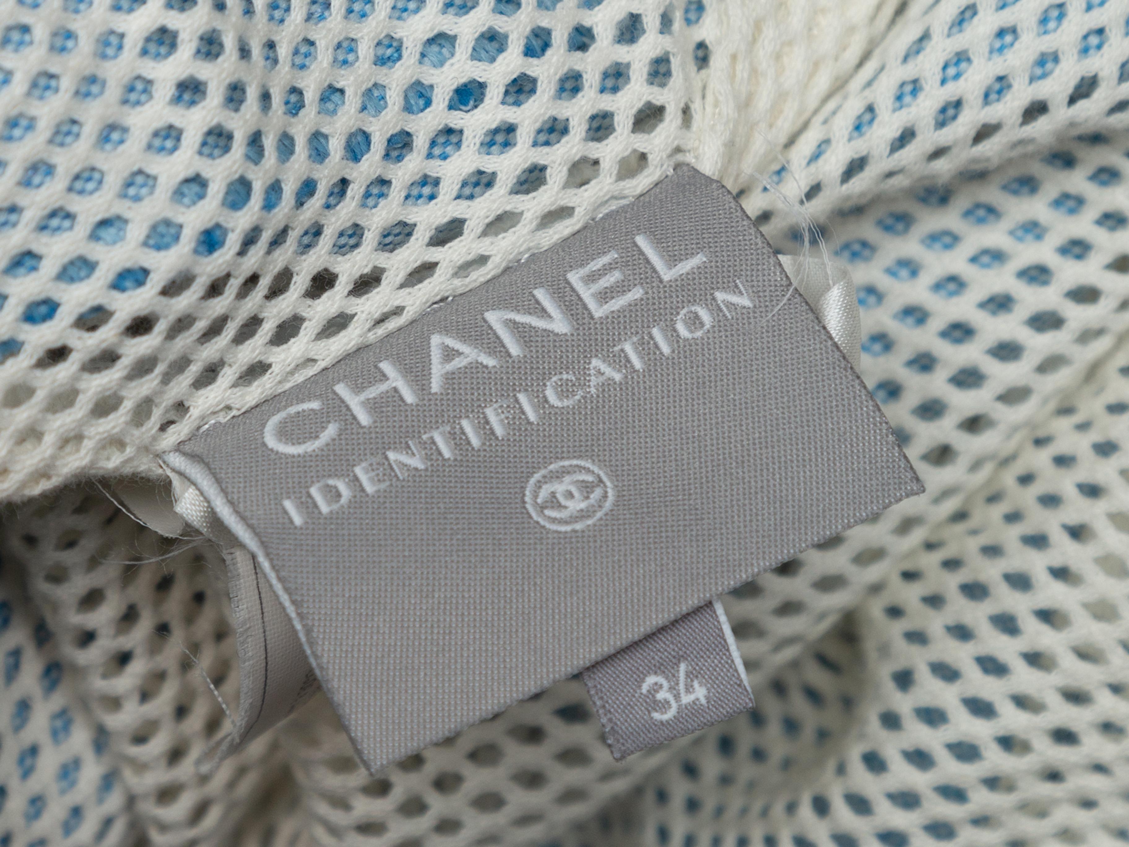 Chanel Baby Blue Identification Cotton Biker Jacket In Good Condition In New York, NY