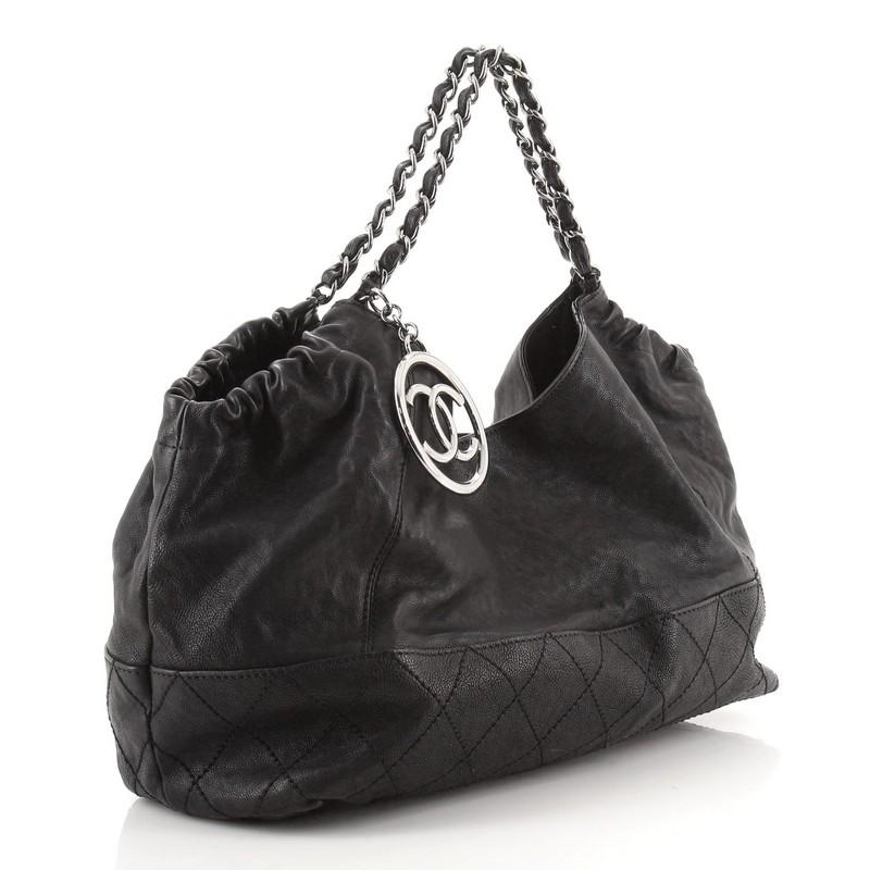 Chanel Baby Coco Cabas Gestepptes Leder Medium (Schwarz)
