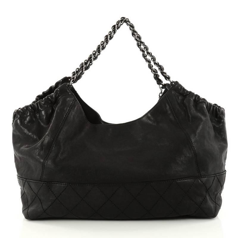 Black Chanel Baby Coco Cabas Quilted Leather Medium