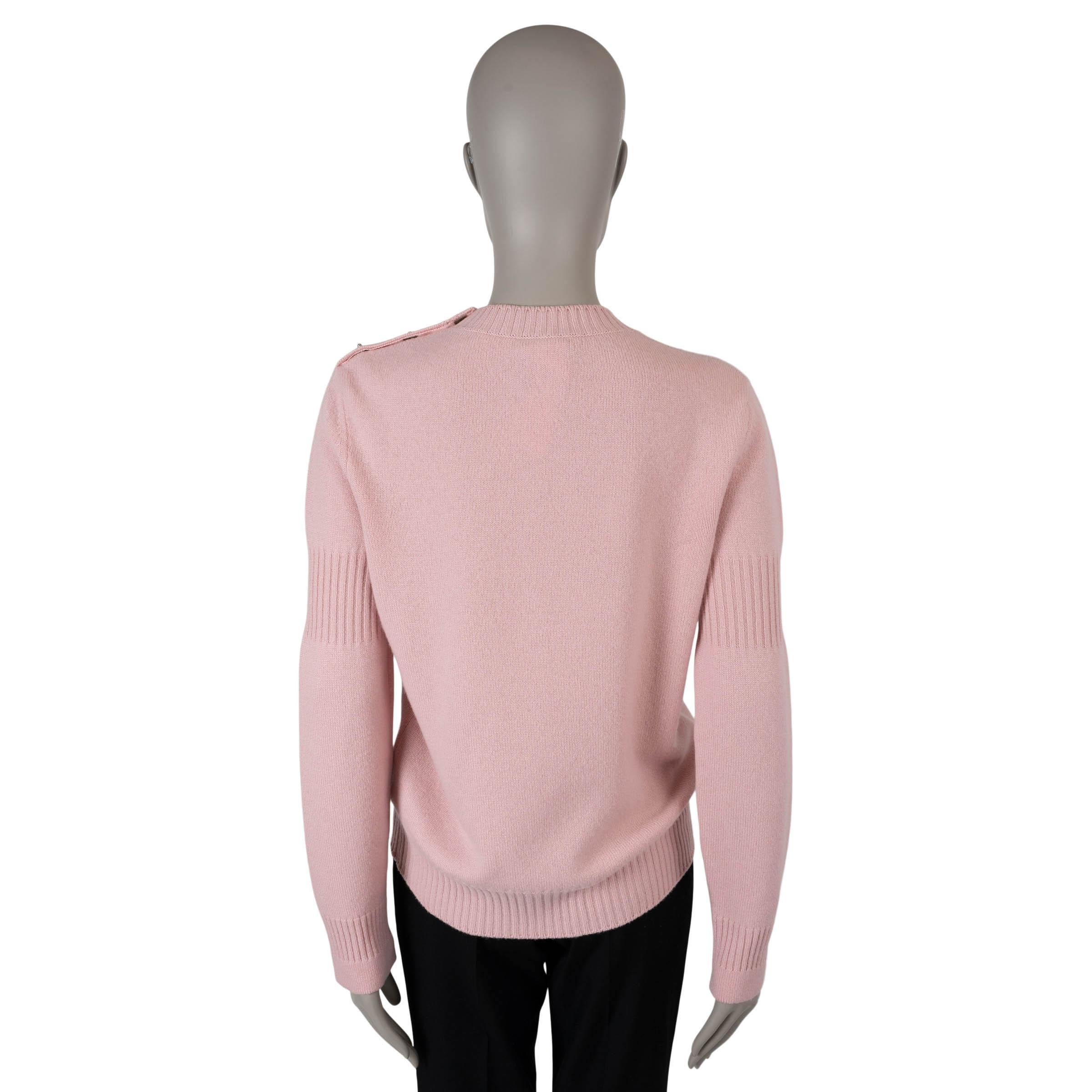 CHANEL Babyrosa Kaschmirpullover 15P CC TUNRLOCK Crewneck Pullover 40 M (Braun) im Angebot