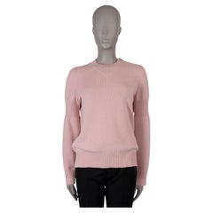 CHANEL baby pink cashmere 15P CC TUNRLOCK Crewneck Sweater 40 M