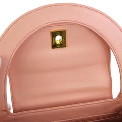 Chanel Baby Pink Leather Top Handle Satchel Kelly Style Small Party Evening Bag