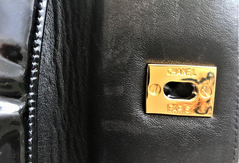 Vintage Chanel backpack black quiltet patent leather, 1990, France For ...