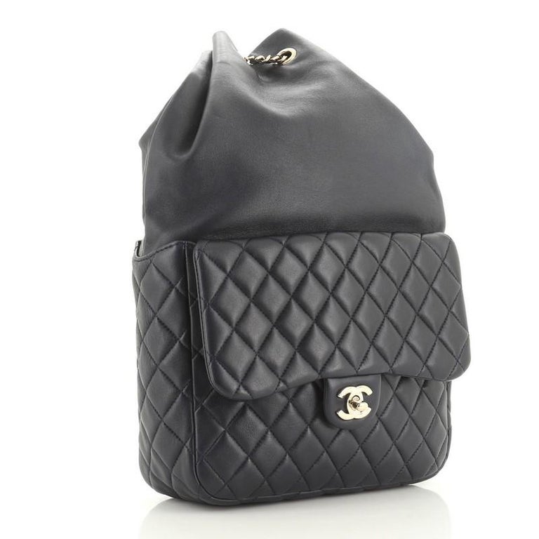 Chanel Black Lambskin Leather Small Paris In Seoul Backpack Bag