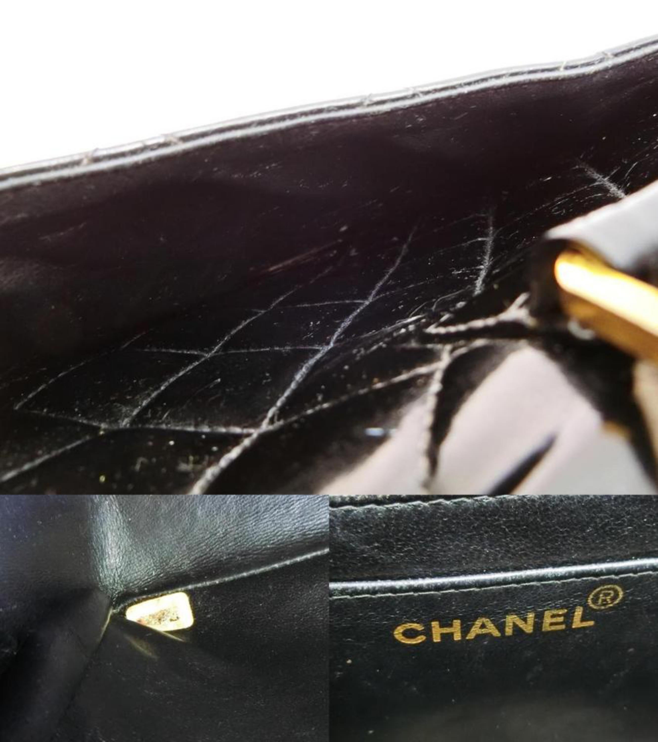 Chanel Backpack Quilted Chain Jumbo Flap 227899 Patent Leather Shoulder Bag In Good Condition For Sale In Forest Hills, NY