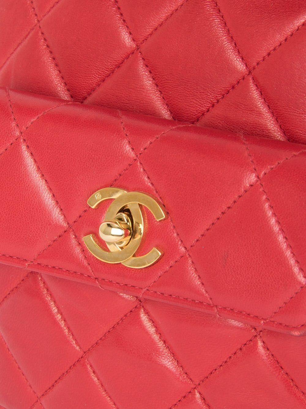 Women's or Men's Chanel 1994 Backpack Ultra Rare Duma Vintage Red Lambskin Leather Backpack For Sale