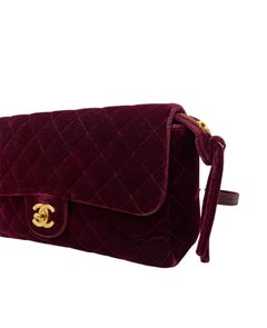 Chanel Backpak Velour Bordeaux Vintage