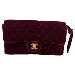 Chanel Backpak Velour Bordeaux Vintage