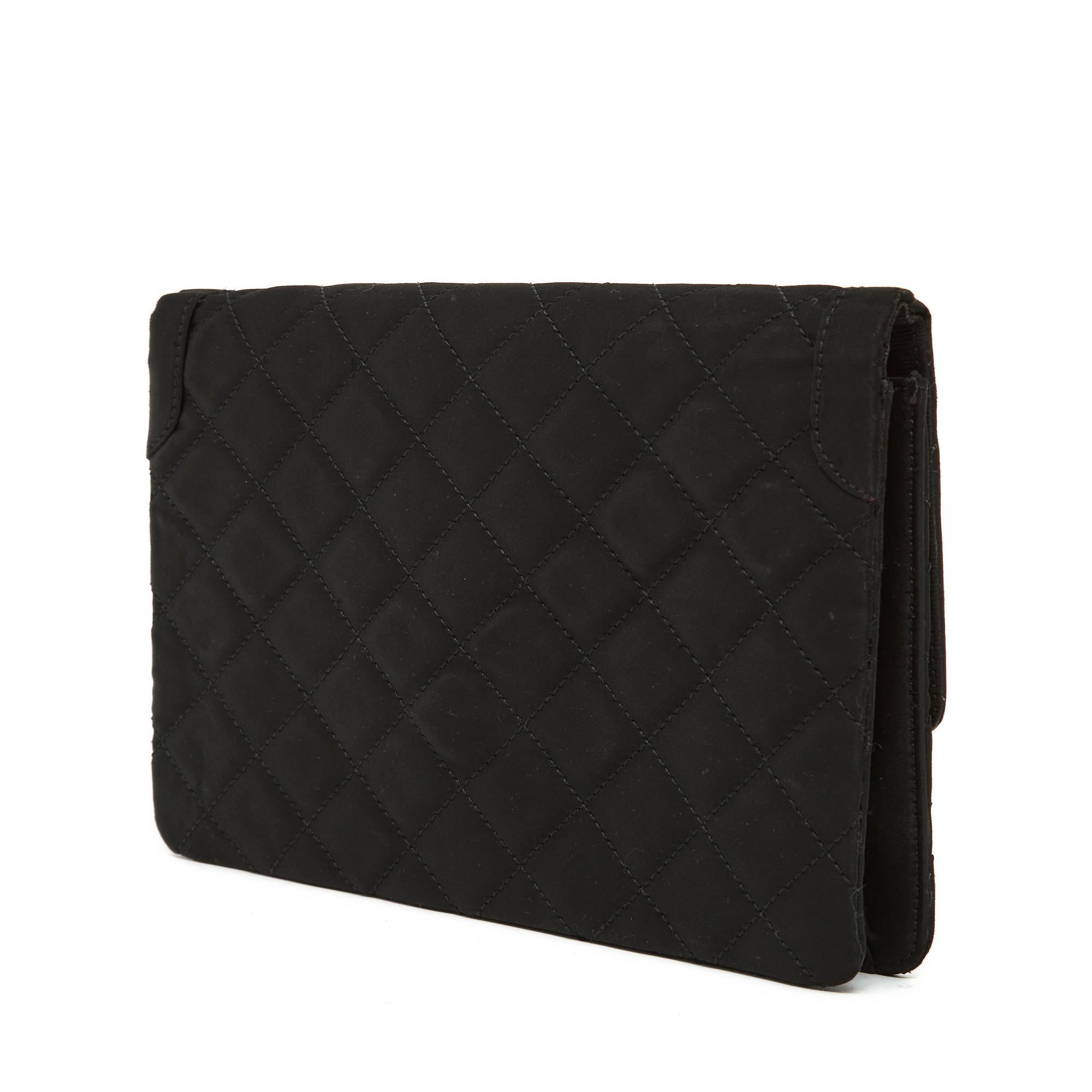Chanel Bag 1996 Haute Couture Quilted silk satin black  For Sale 2