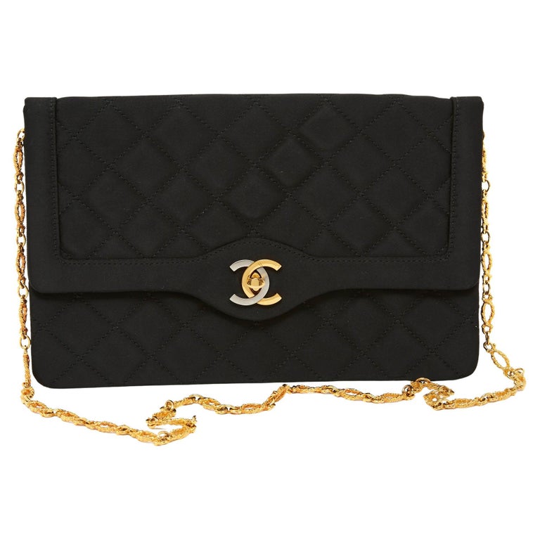 Chanel Black Silk Evening Bag GHW Labellov Buy and Sell Authentic Luxury