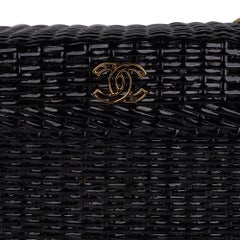 Chanel Bag Black Vintage Wicker Picnic Lunch Basket Gold Chain Strap