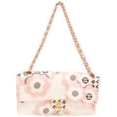 Chanel Bag Camelia Print Satin - Gold chain