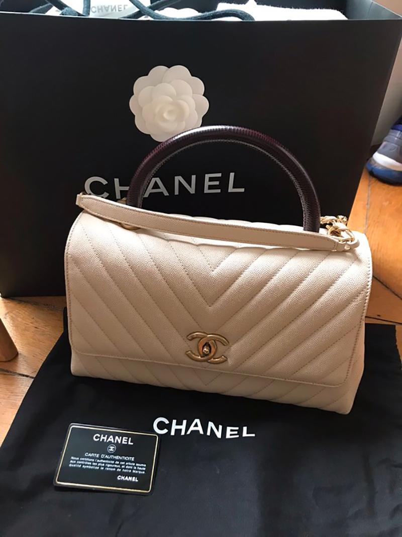 chanel burgundy coco handle