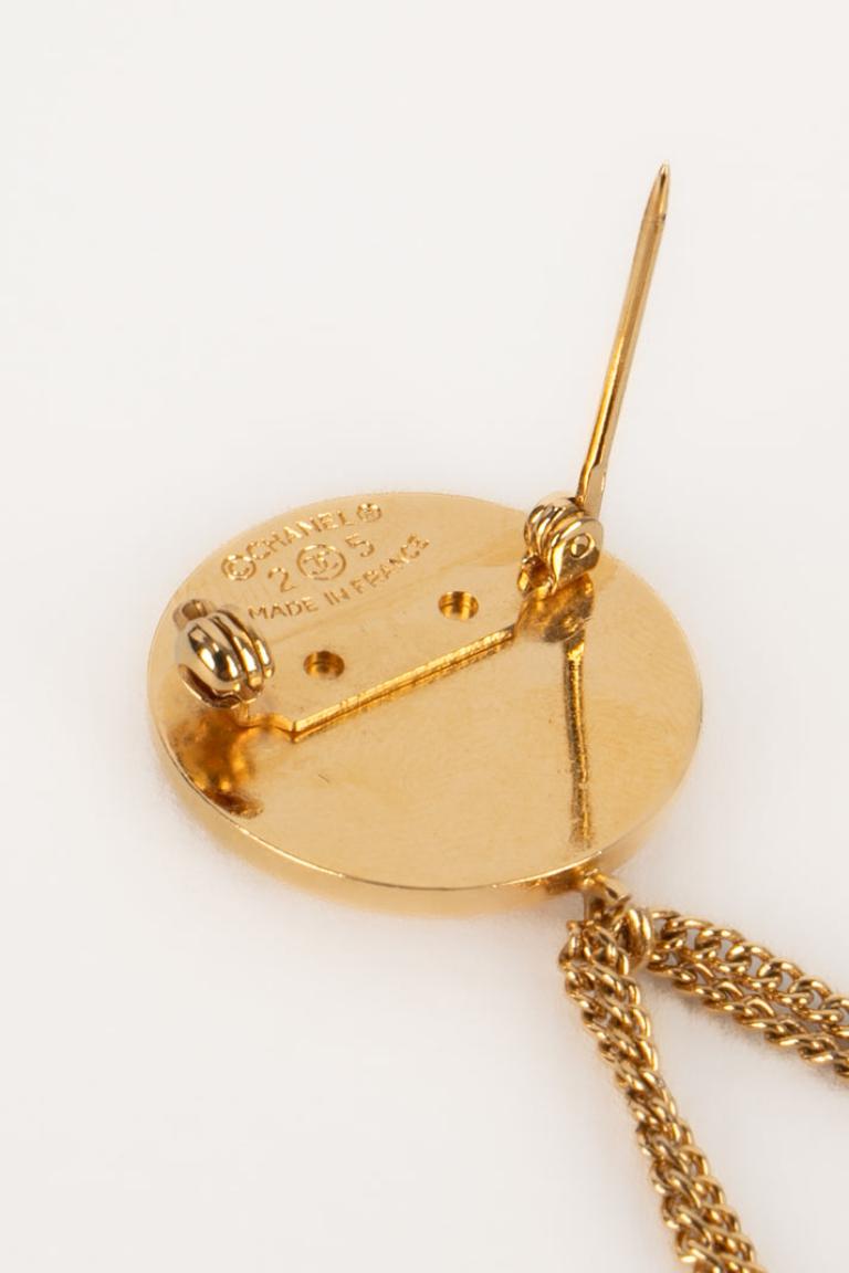 Women's Chanel 'Bag' Golden Metal Brooch For Sale