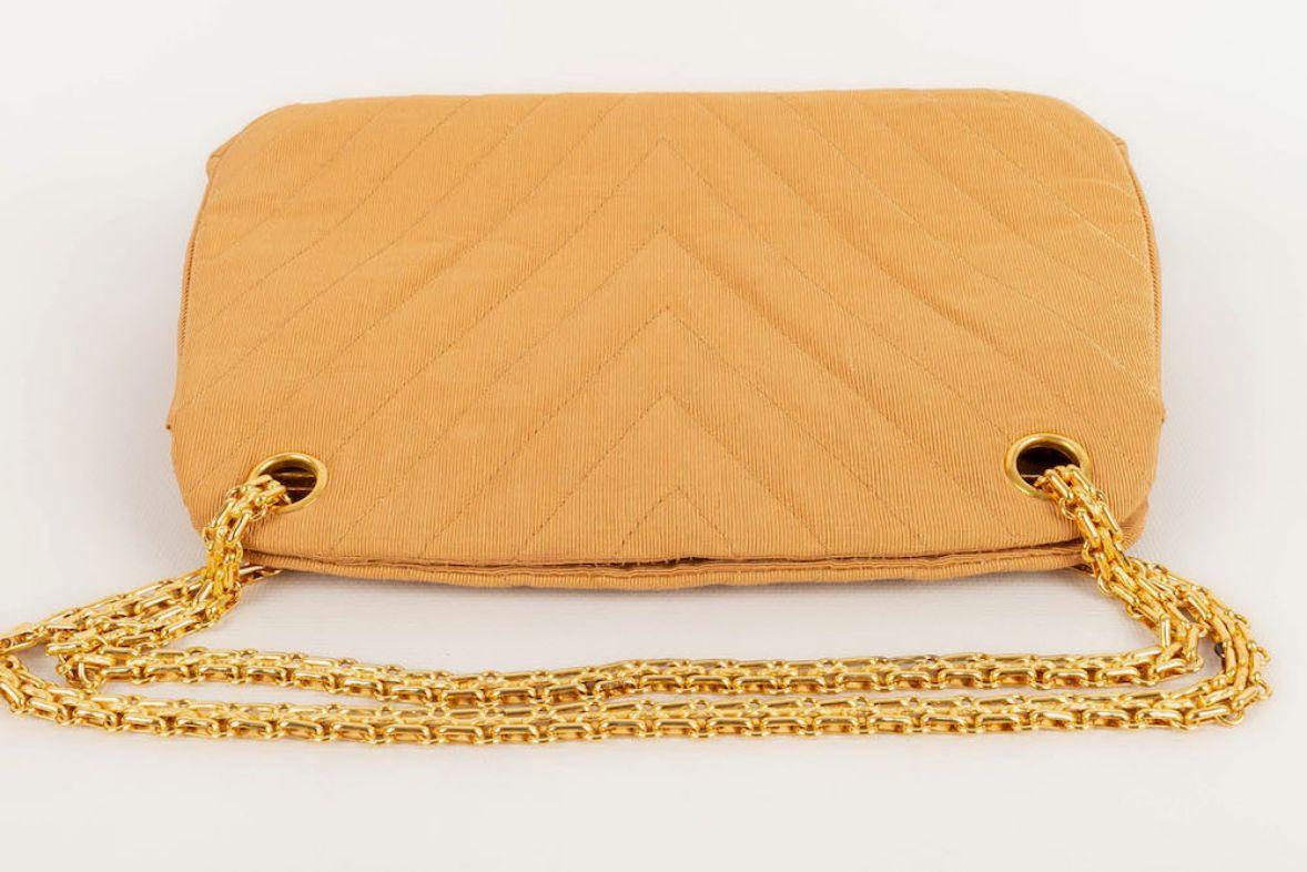 Women's Chanel Bag in Fabric with Gold Metal Chain
