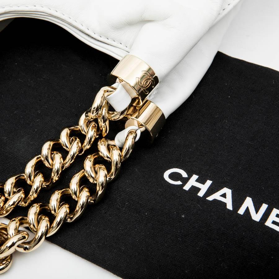 Chanel White Smooth Lamb Leather Bag  5