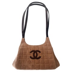 Chanel bag  Light brown velvet and brown 