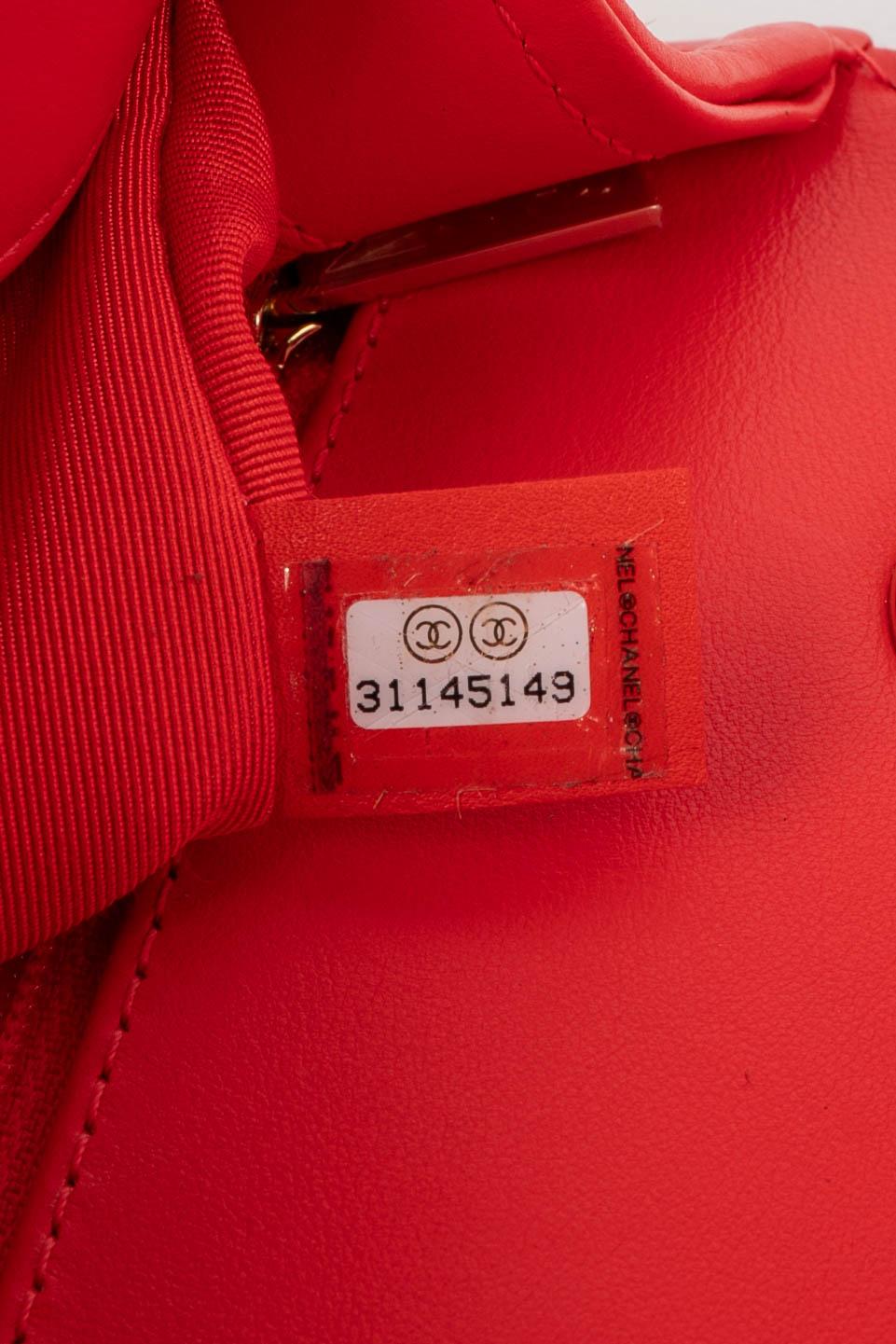 Chanel Bag of Natural Rope, Vermilion Raffia and Leather, 2021 For Sale 8