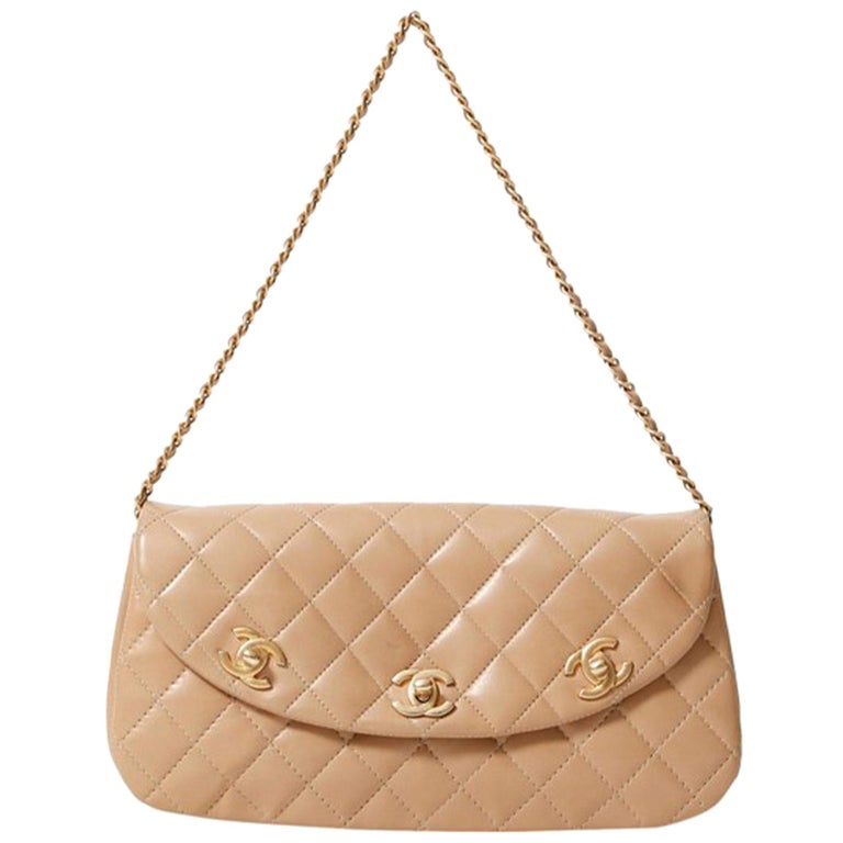 Chanel Bag Top Handle Vintage Rare Triple CC Turnlock Convertible Flap  Clutch For Sale at 1stDibs