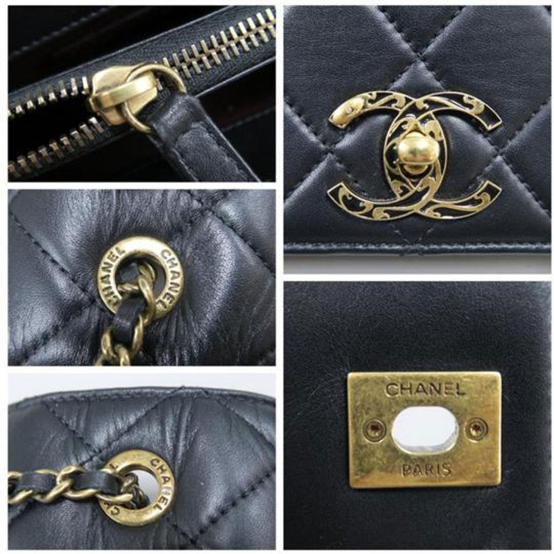 Chanel Bag with Classic Flap Crossbody Rare Enamel Top Handle Black Lambskin Bag For Sale 2