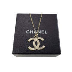 Chanel Baguette Crystal CC Pendant Necklace #15188