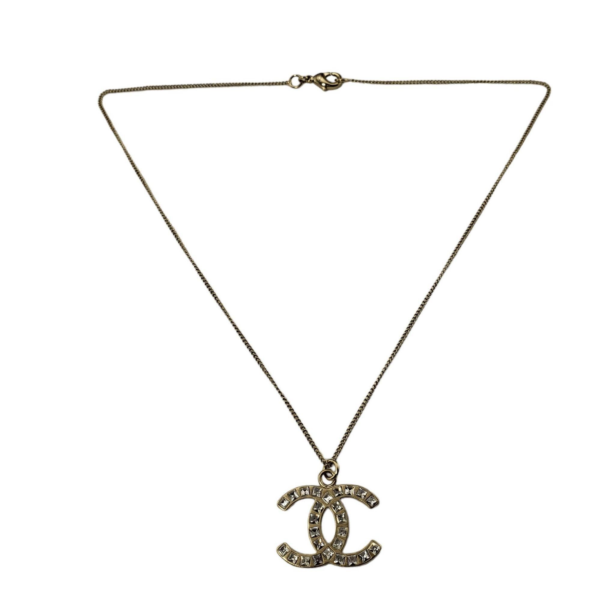 Chanel Baguette Crystal CC Pendant Necklace #15188 1