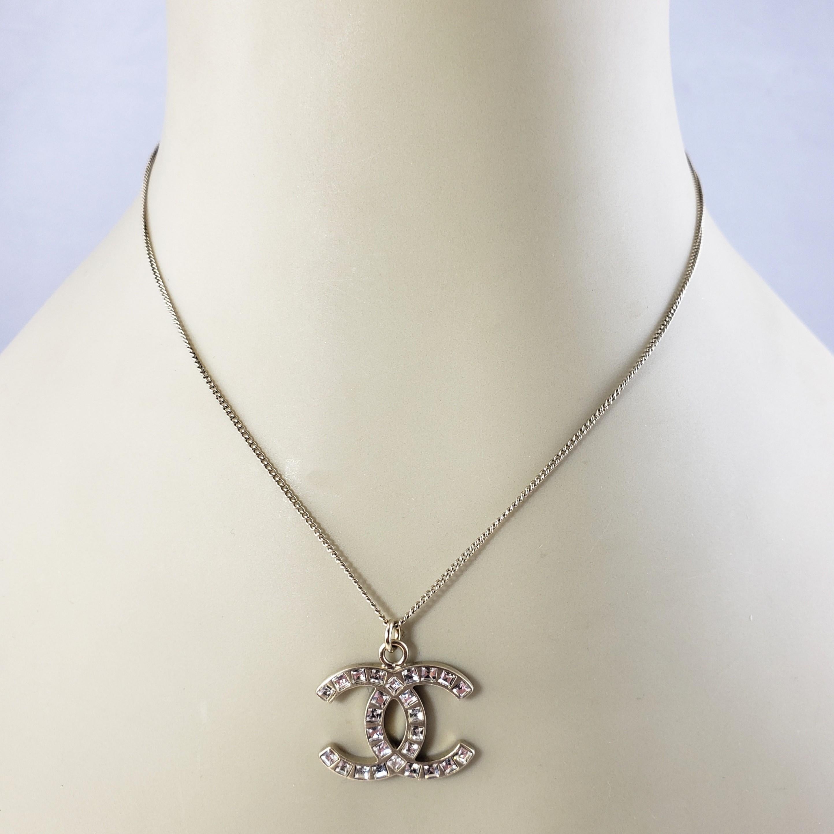 Chanel Baguette Crystal CC Pendant Necklace #15188 4
