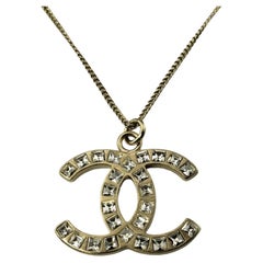 Chanel Baguette Crystal CC Pendant Necklace #15188