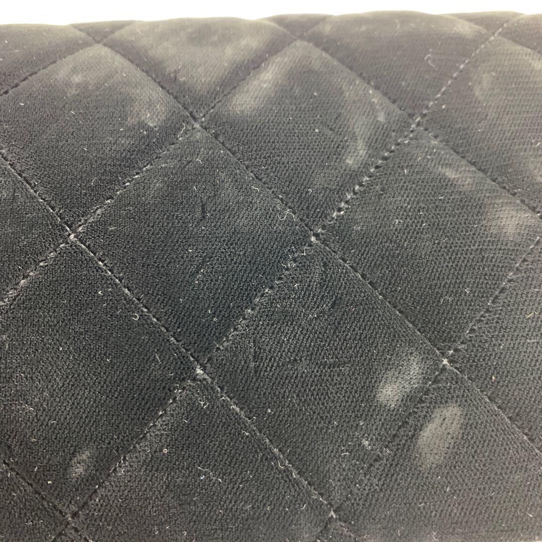 Chanel Baguette-Klappenklappe aus schwarzem Samt mit doppeltem Riemen und silberner Hardware 2005-2006 im Angebot 12